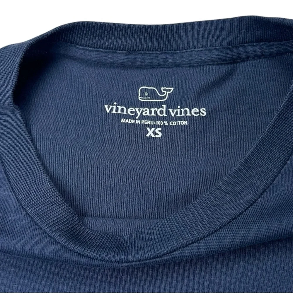 Vineyard Vines Vintage Whale Long-Sleeve Pocket‎ Tee Blue Blazer Size X-Small - Picture 9 of 14